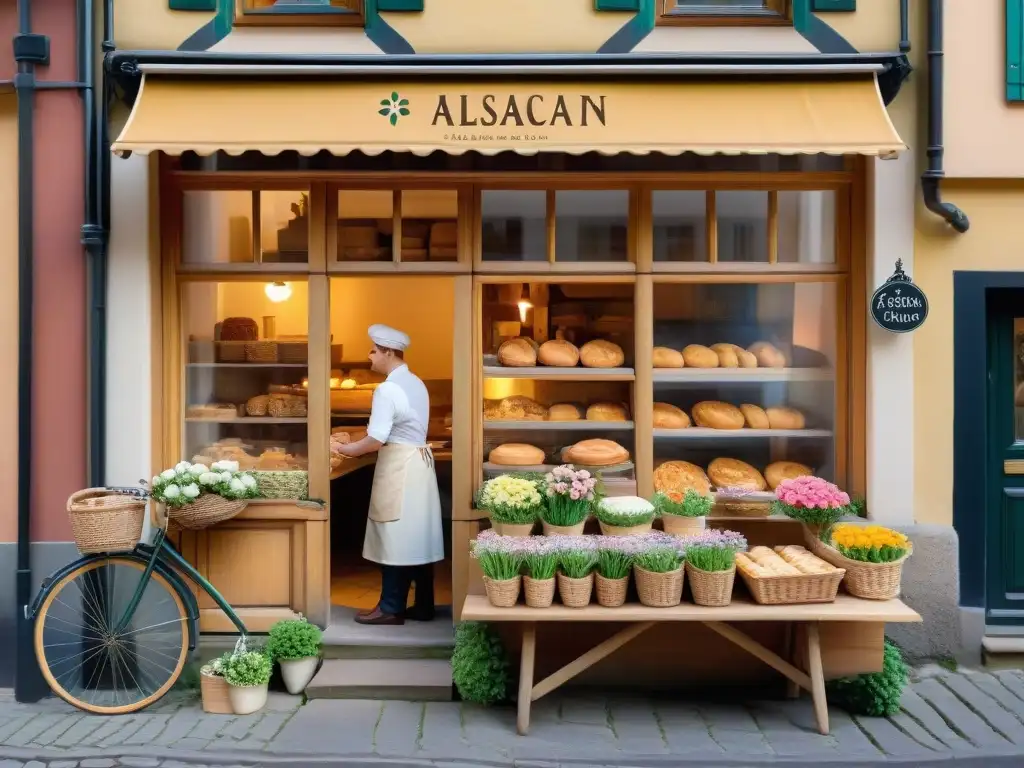 Un acogedor amanecer en una panadería tradicional alsaciana