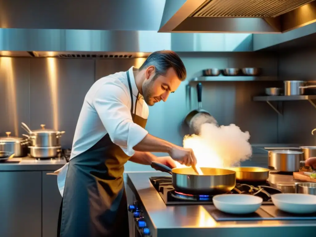 Yannick Alléno lidera con maestría su equipo en su elegante cocina francesa