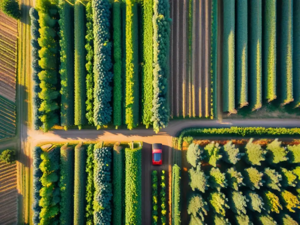 Un amanecer en los viñedos franceses durante la cosecha de uvas, con vendimiadores y un tractor vintage