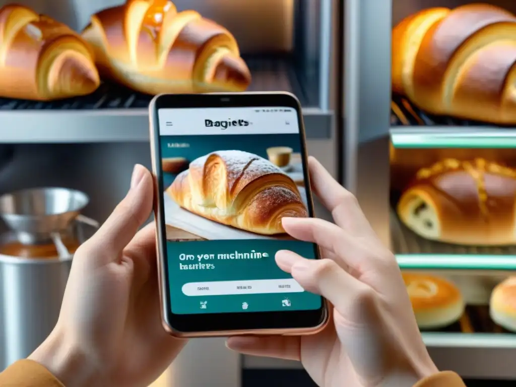 Una aplicación para panadería francesa con recetas, tutoriales y un horno virtual en un moderno smartphone