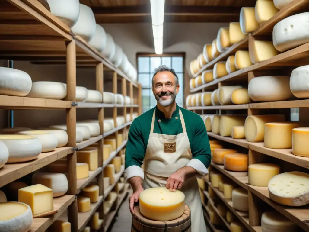 Artesanos del queso Munster alsaciano crean con pasión en una fromagerie francesa