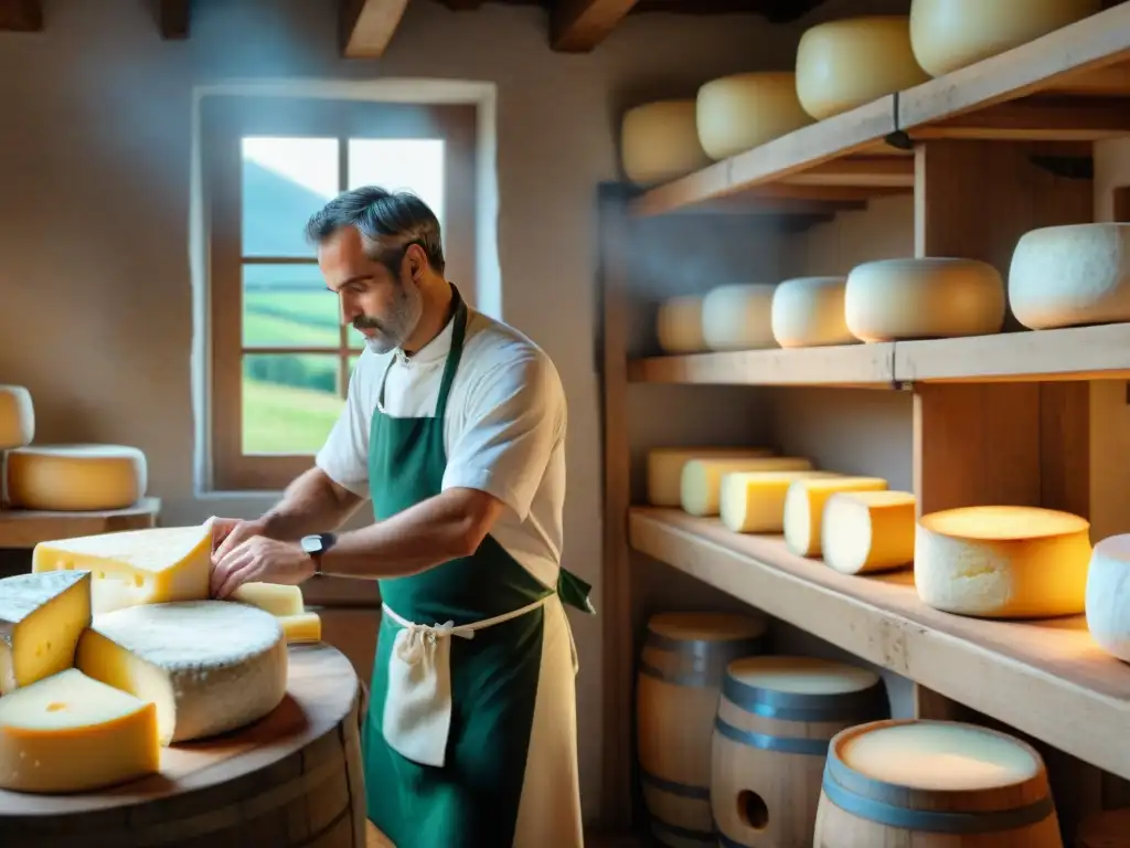 Artesanos elaborando quesos en Francia, tradición y dedicación en cada detalle