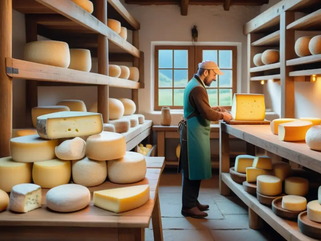 Artesanos elaborando quesos tradicionales de RódanoAlpes en un taller acogedor