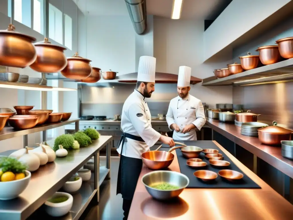 Un aula culinaria francesa tradicional en una escuela de cocina de prestigio en Francia