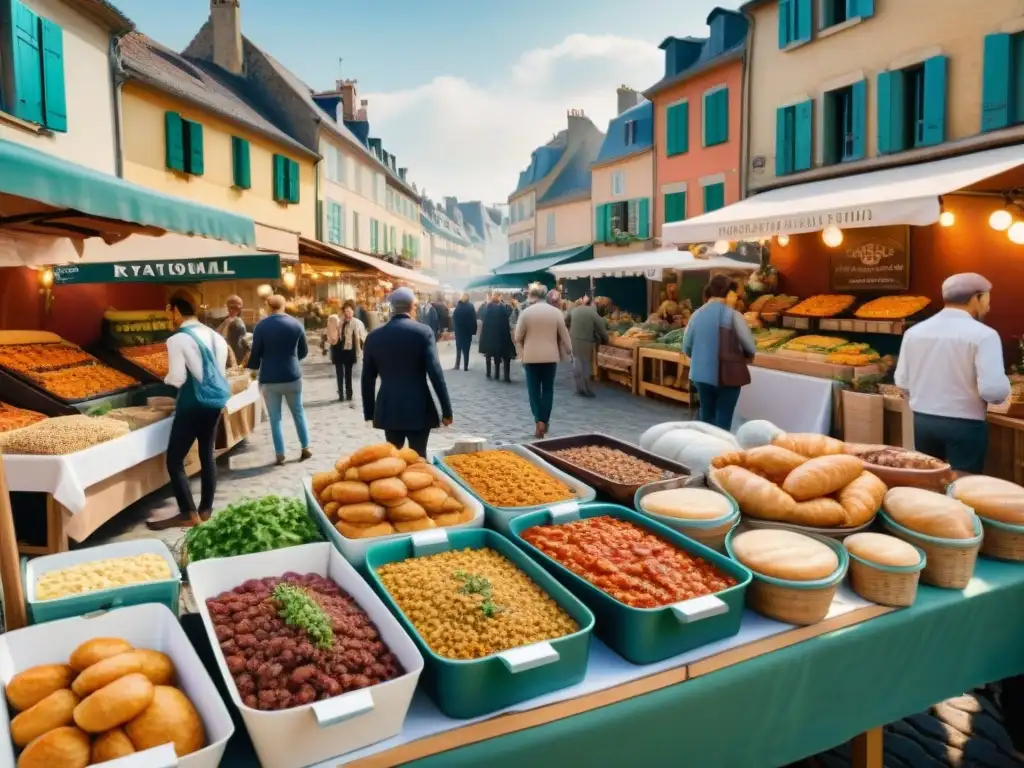 Mercado francés vegano: delicias tradicionales en un escenario vibrante Disfruta de la autenticidad de un mercado francés con platos veganos tradicionales franceses vibrantes y deliciosos