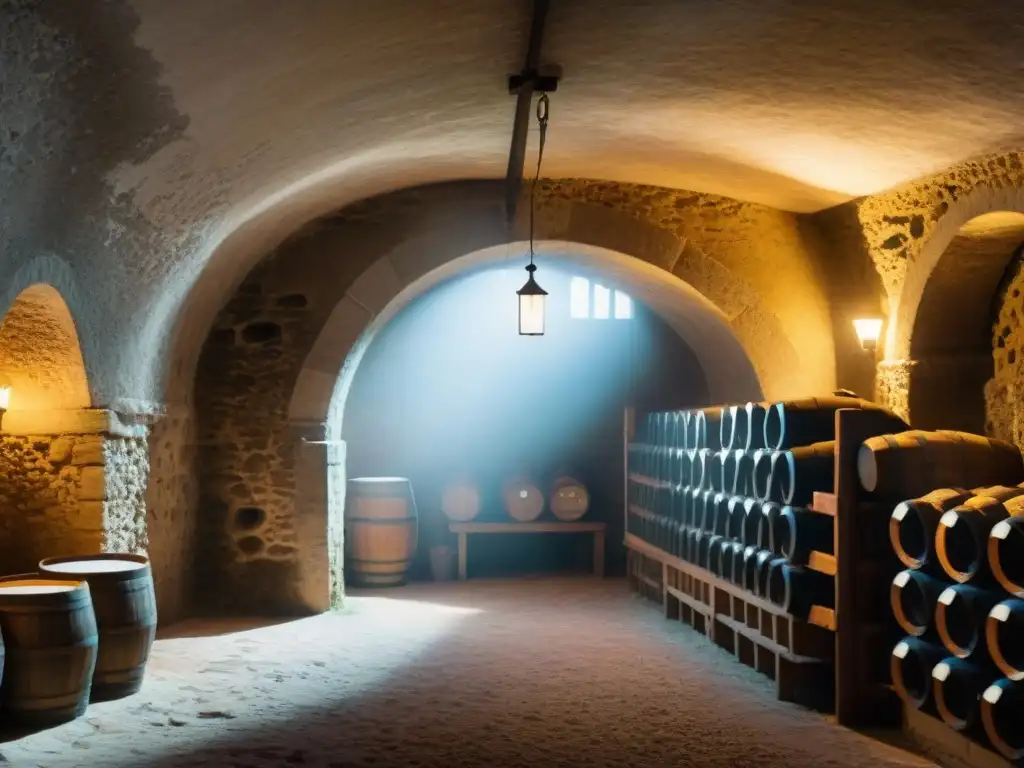 Descubre una aventura gastronómica en Francia en una bodega subterránea en penumbra, llena de historia y misterio
