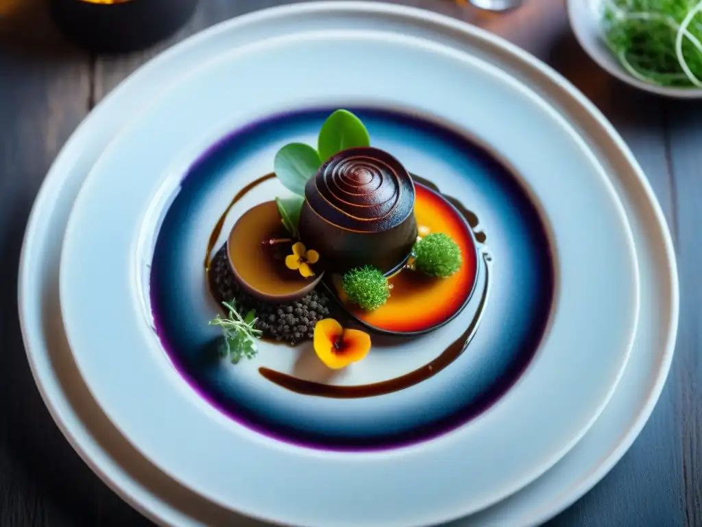 Un banquete de platos franceses tradicionales innovadores, presentados con elegancia y creatividad culinaria