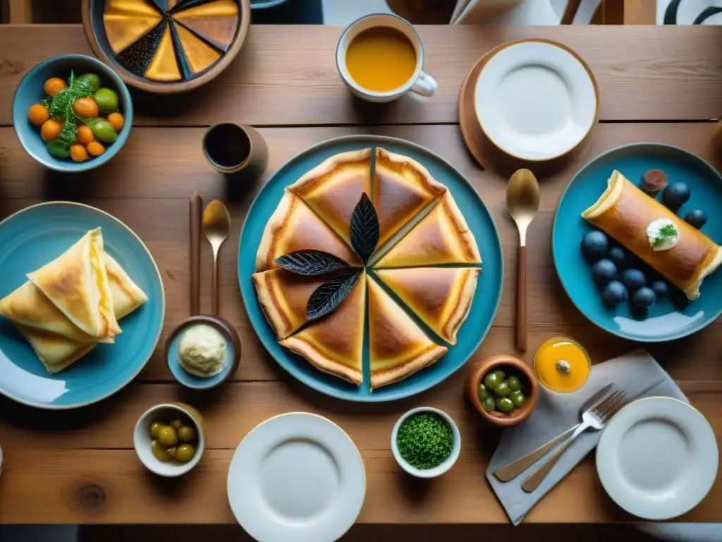 Un banquete tradicional bretón con influencia celta en una mesa de madera