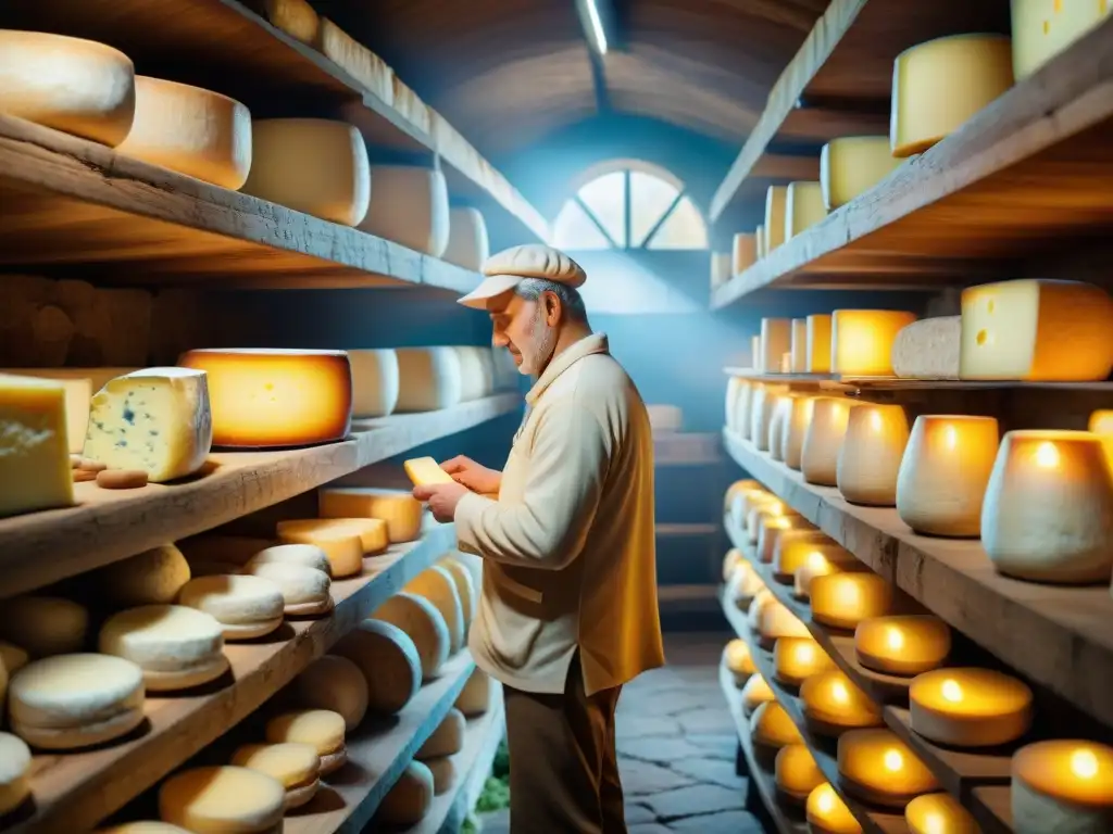 Una bodega de quesos tradicionales en Normandía con quesos innovadores envejeciendo a la perfección