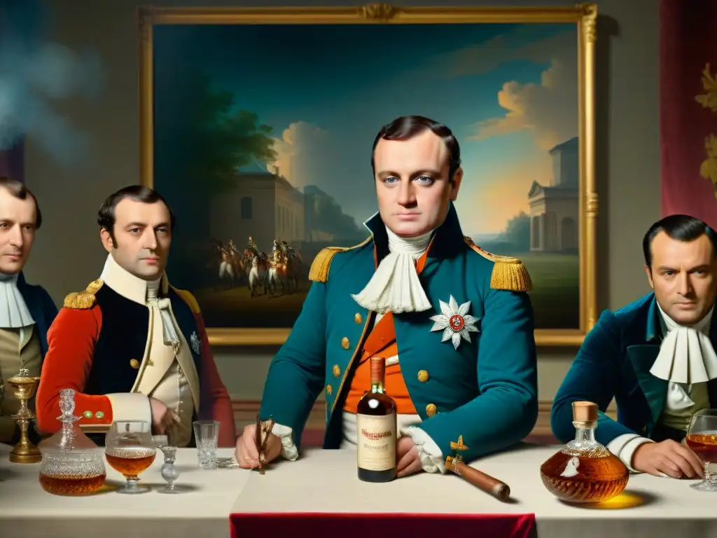 Napoleón Bonaparte en una elegante escena, influencia de Napoleón en Cognac