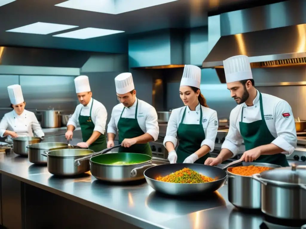 En una bulliciosa aula de escuela de cocina en Francia, estudiantes y chef se sumergen en la pasión culinaria