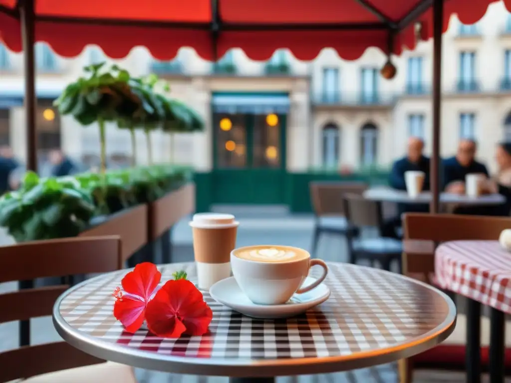 Un café concurrido en París, Francia, refleja la esencia de la cultura del espresso francés