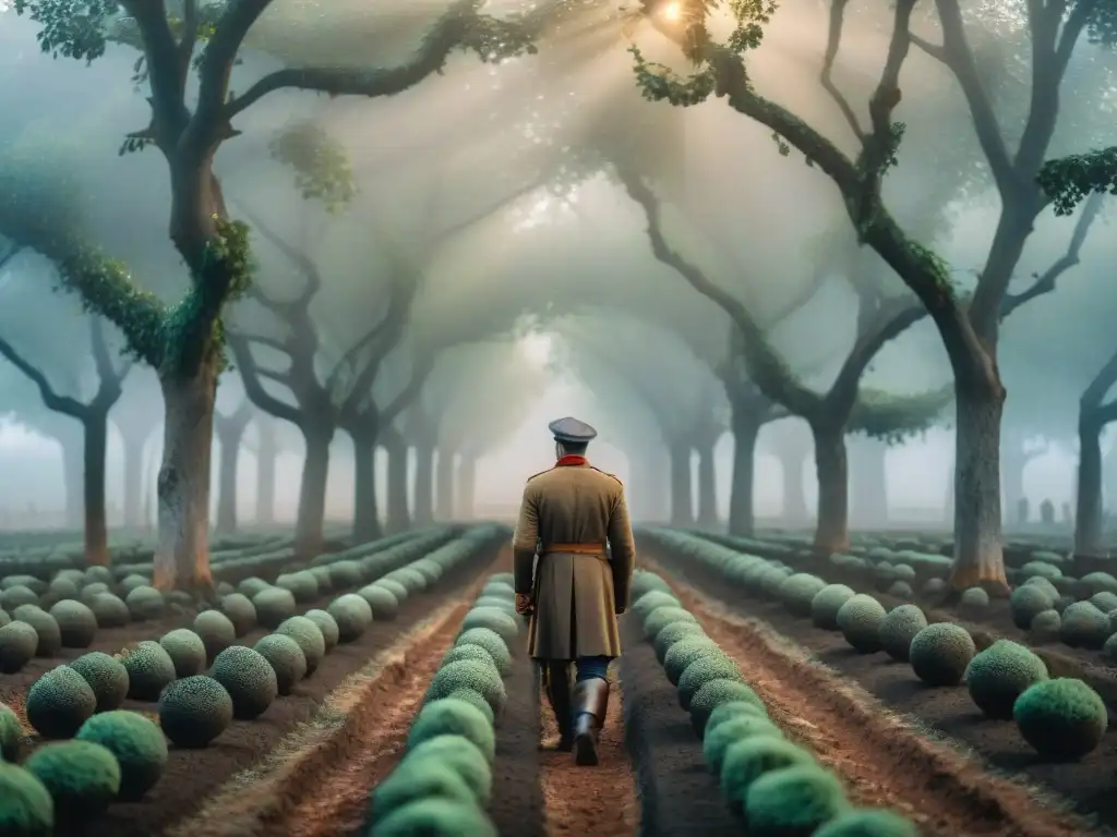 Trufa negra: tradición y misterio en Francia Un cazador de trufas desenterrando un tesoro culinario en un bosque misterioso al amanecer en Francia