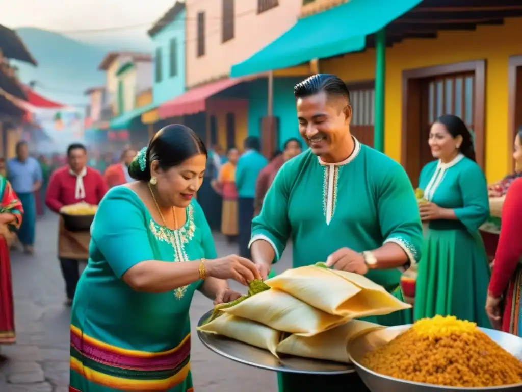 Celebración festiva en Guadalupe con platos típicos y música, resaltando la tradición culinaria y comunitaria