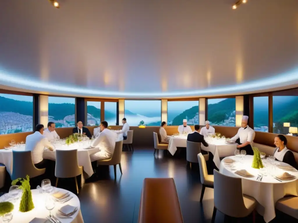 Cena elegante en restaurante con estrella Michelin en Francia