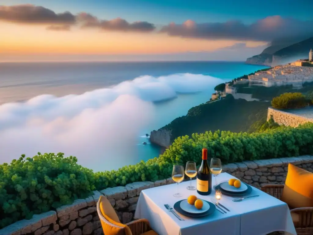 Una cena romántica en uno de los mejores restaurantes con vistas en Francia, disfrutando del atardecer sobre el Mediterráneo