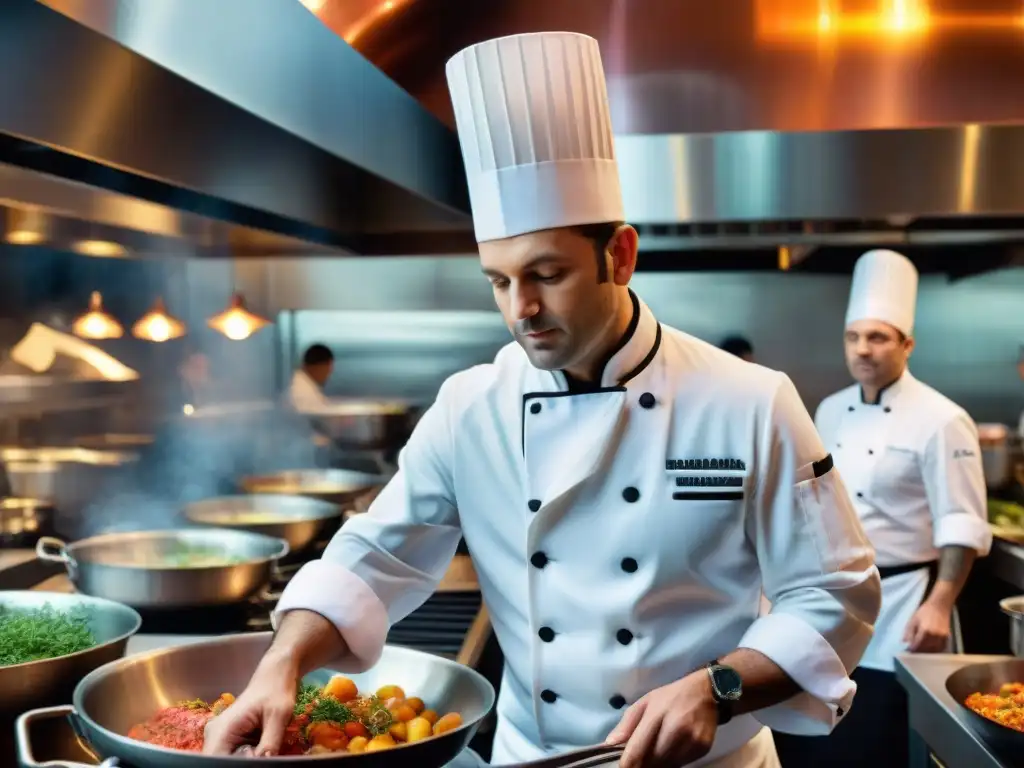 Un chef francés dirige una brigada en una cocina parisina, fusionando gastronomía y música clásica