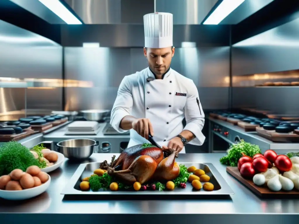 Un chef francés prepara un Coq au Vin en cocina al vacío en Francia, fusionando lo clásico con lo moderno