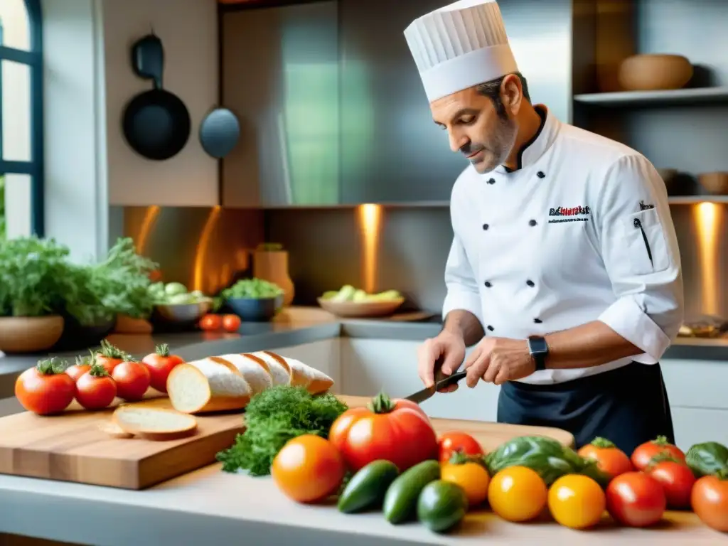 Un chef francés lucha contra el desperdicio alimentario en su cocina tradicional rodeado de ingredientes frescos