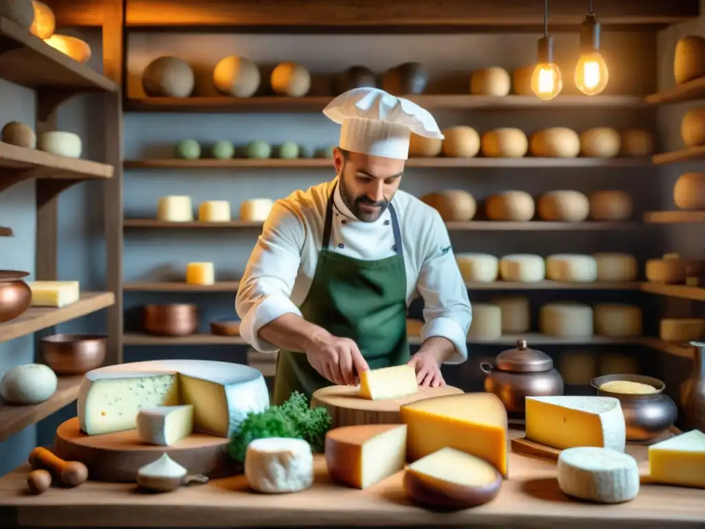 Un chef francés innova en la elaboración de quesos veganos tradicionales en una cocina rústica