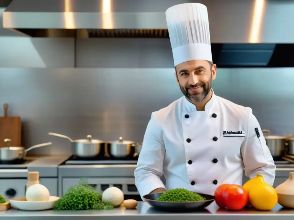 Un chef francés enseña innovaciones culinarias gastronomía francesa a estudiantes entusiastas en un taller virtual