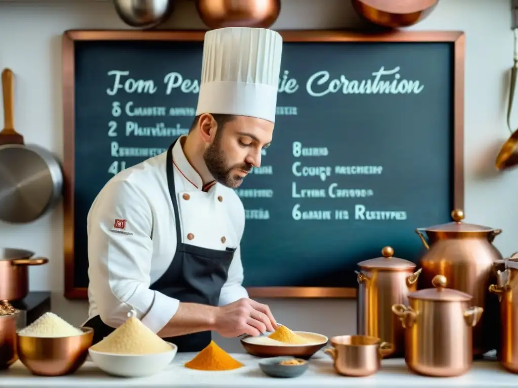 Un chef francés crea una escultura de azúcar en una cocina bulliciosa