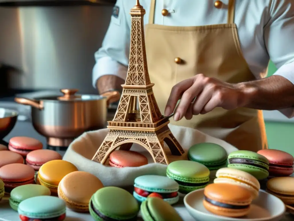 Un chef francés crea una escultura de azúcar en forma de Torre Eiffel