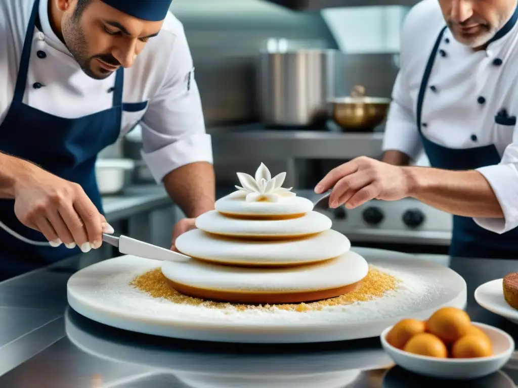 Chef francés crea escultura azúcar, revelando secretos gastronomía francesa maestros