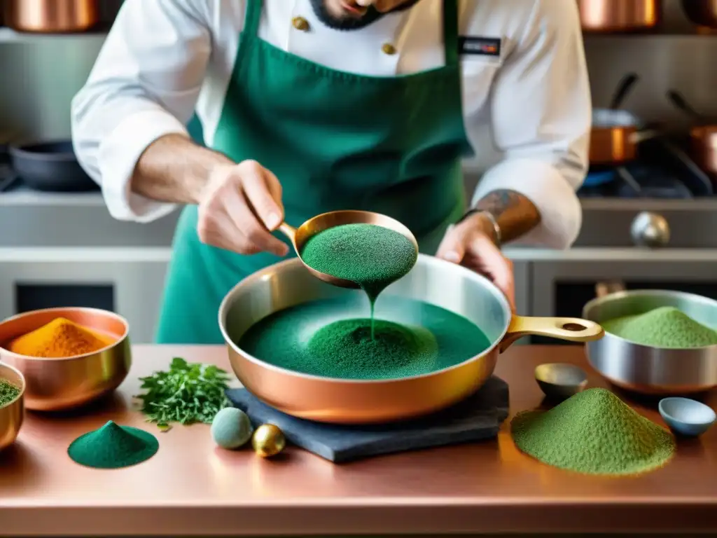 Un chef francés incorpora espirulina a la bouillabaisse en cocina profesional