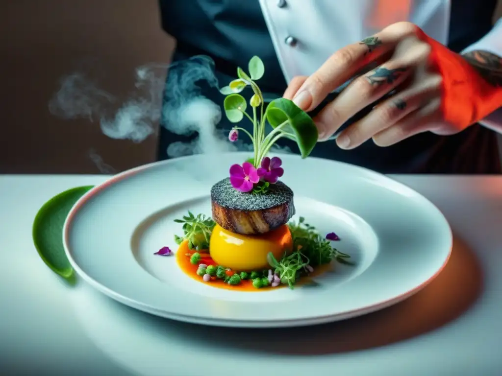 Chef de estrella Michelin crea plato inspirado en pintura francesa con detalles vibrantes y precisos