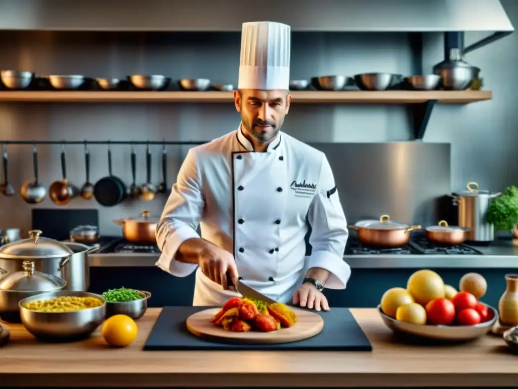 Chef francés experto en cocina tradicional con toque moderno