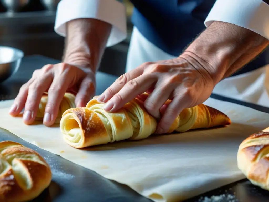 Chef experto elaborando croissants franceses en talleres online cocina francesa gourmet