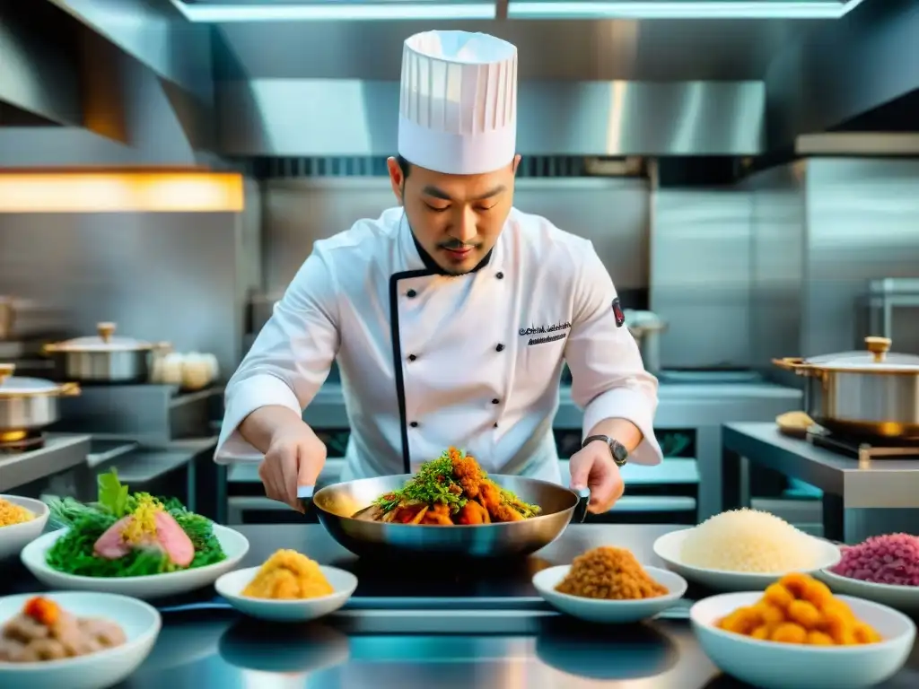 Un chef experto fusiona foie gras en cocina internacional, creando una sinfonía de sabores