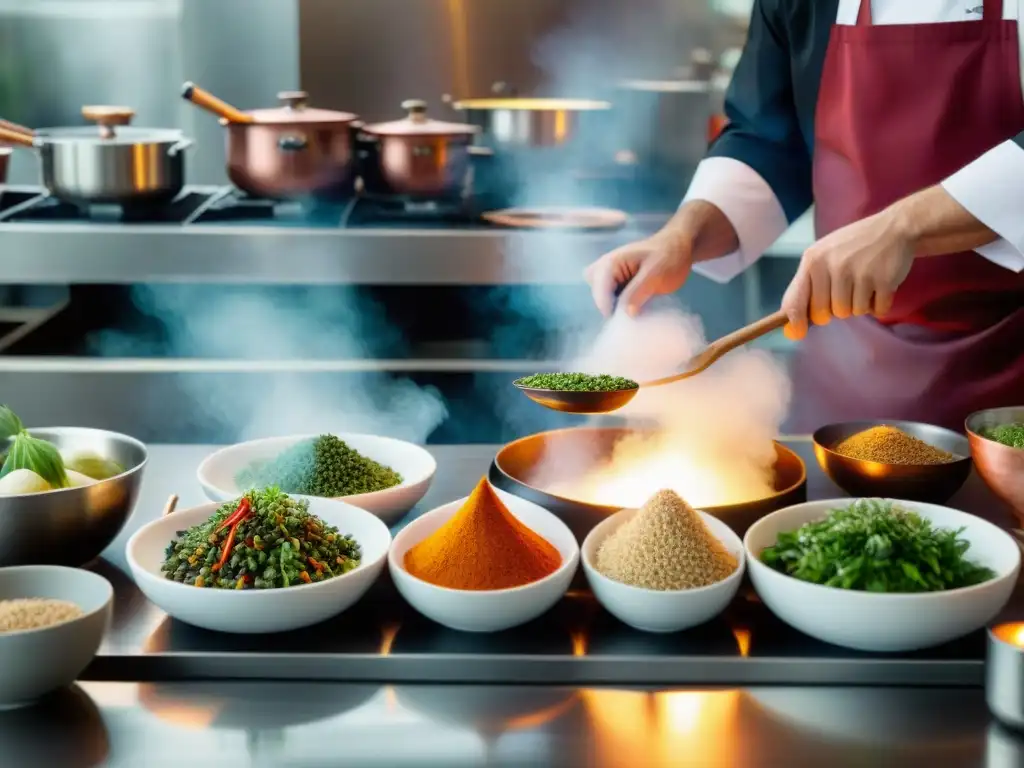 Un chef experto fusiona la influencia de la cocina francesa en platos internacionales, creando una obra culinaria única