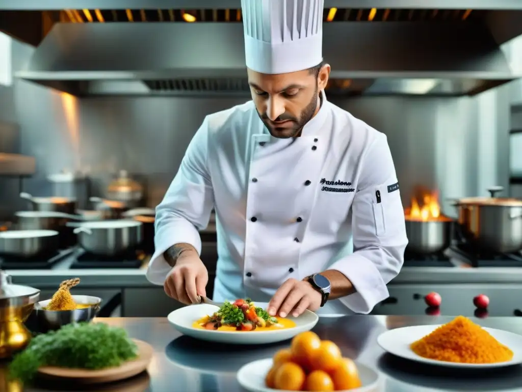 Chef francés innovando en la cocina con precisión y creatividad