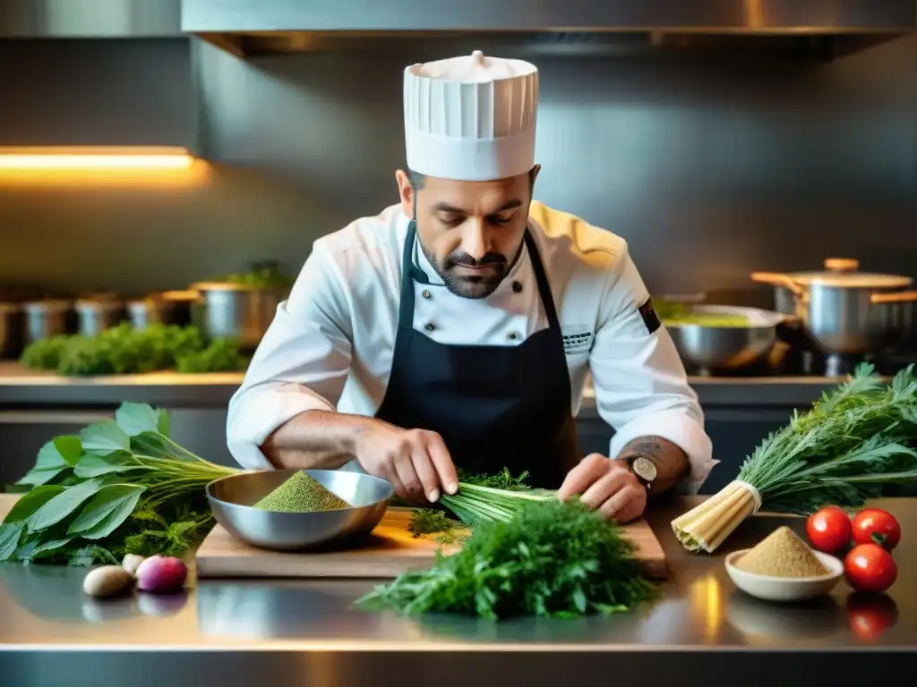 Un chef francés en una cocina rústica revive hierbas olvidadas