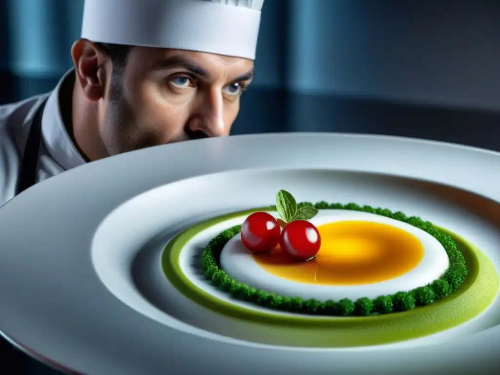 Un chef francés con estrella Michelin creando innovaciones culinarias en Francia