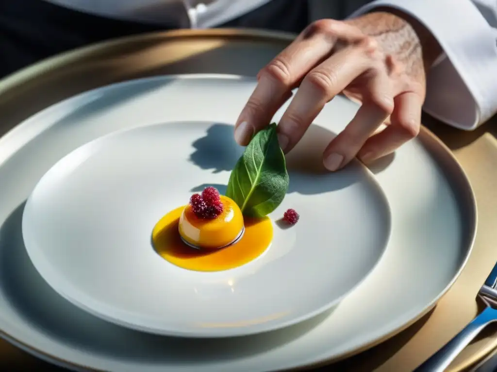 Chef francés influenciado por la Nouvelle Cuisine plantea un plato moderno con precisión artística