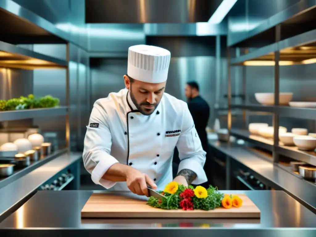 Un chef francés renombrado innovando en la cocina con su equipo