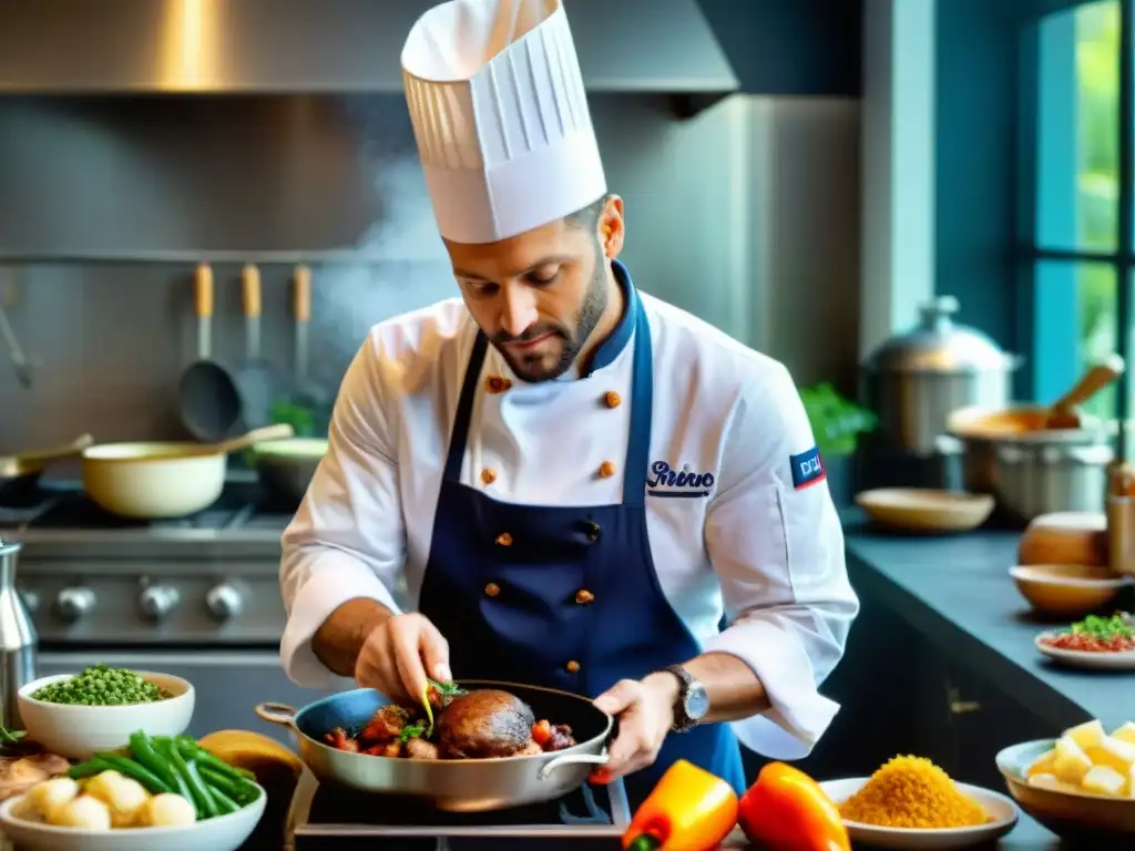 Un chef francés fusionando sabores con ingredientes latinoamericanos