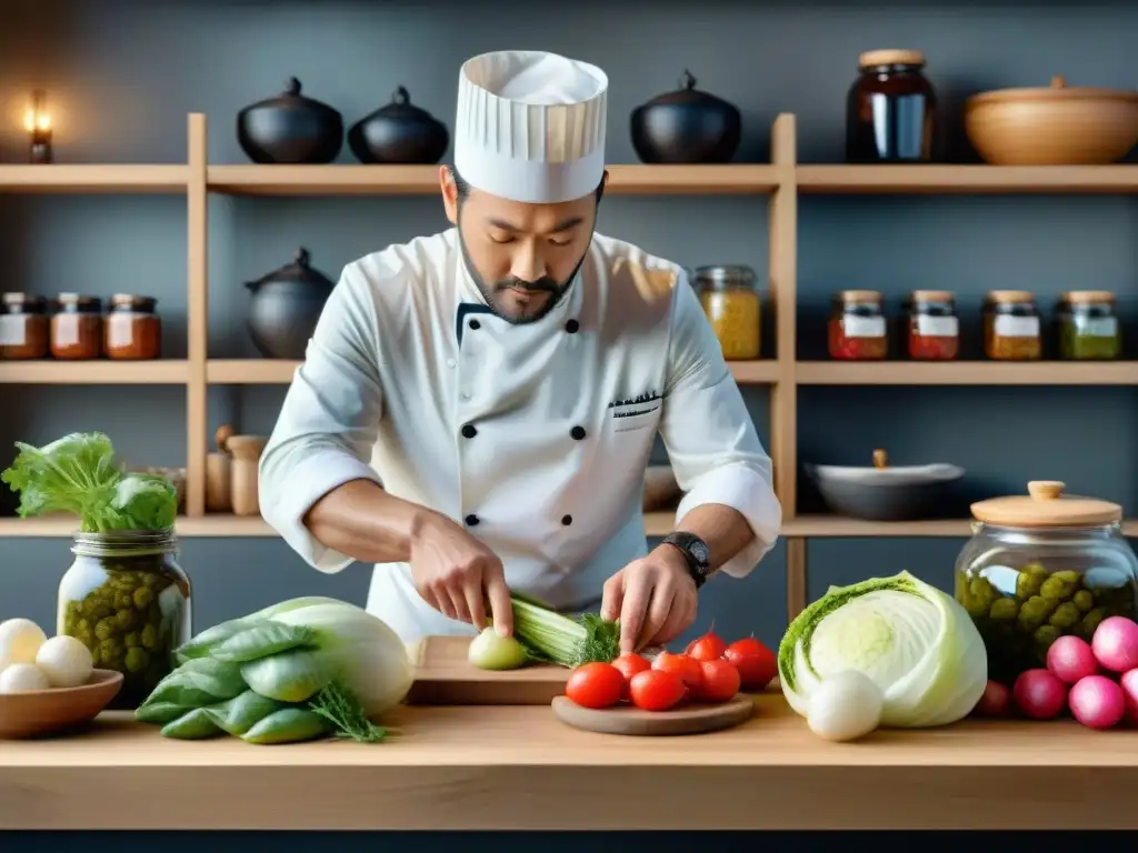 Un chef francés fusiona la innovación gastronómica con kimchi en una cocina tradicional