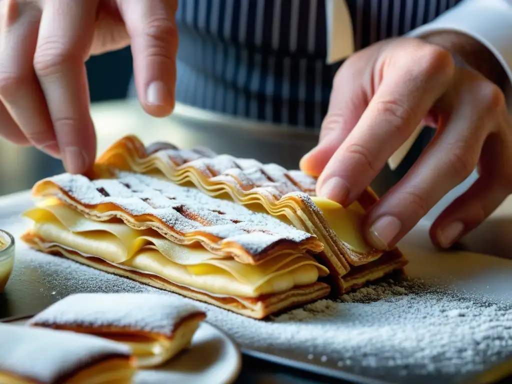 Un chef francés maestro revela secretos gastronomía francesa en millefeuille