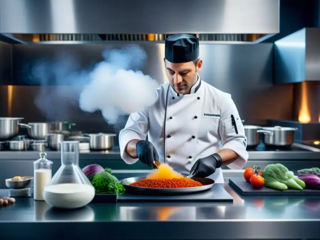 Chef moderno reinventa Ratatouille con técnicas de cocina molecular en laboratorio culinario