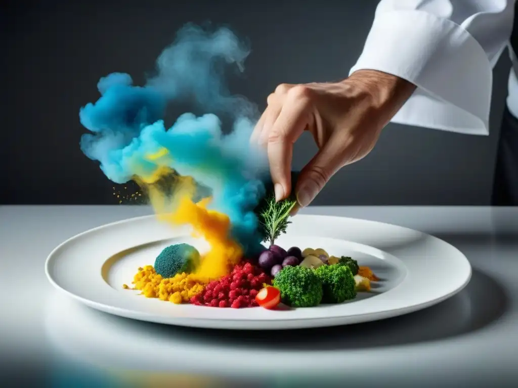 Un chef francés crea una obra culinaria meticulosa con ingredientes vibrantes