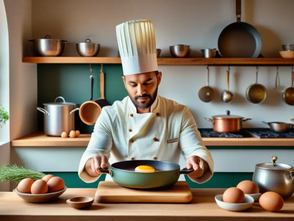 Un chef francés transforma pan viejo en un delicioso casserole de torrijas en una cocina tradicional