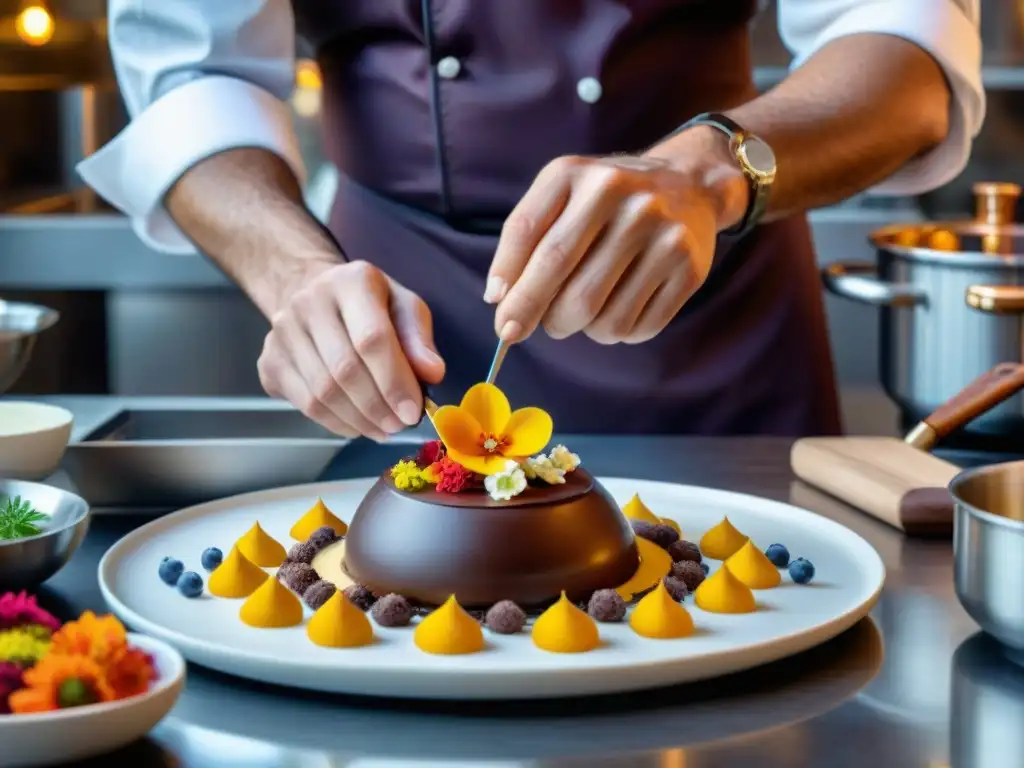 Chef francés crea postre con flores comestibles, fusionando arte y gastronomía