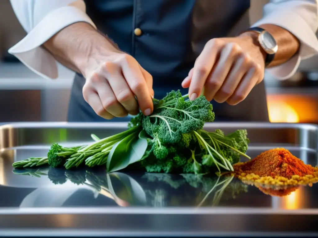 Un chef profesional realiza la técnica Sousvide en una cocina francesa