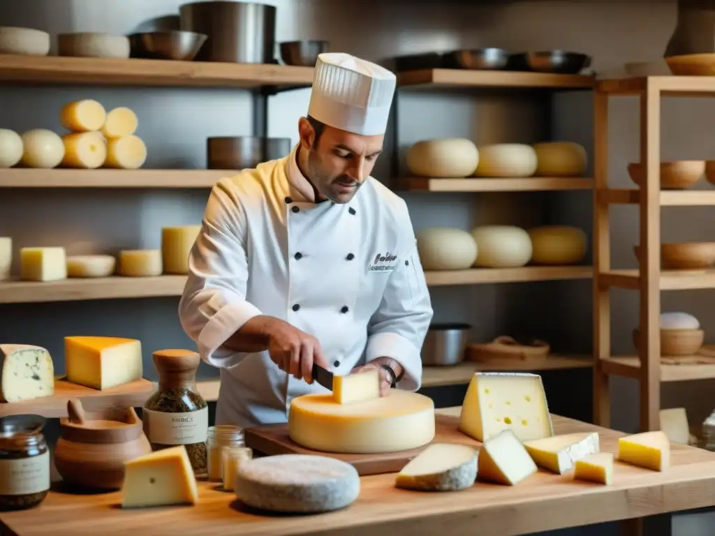 Un chef francés prepara quesos artesanales con dedicación