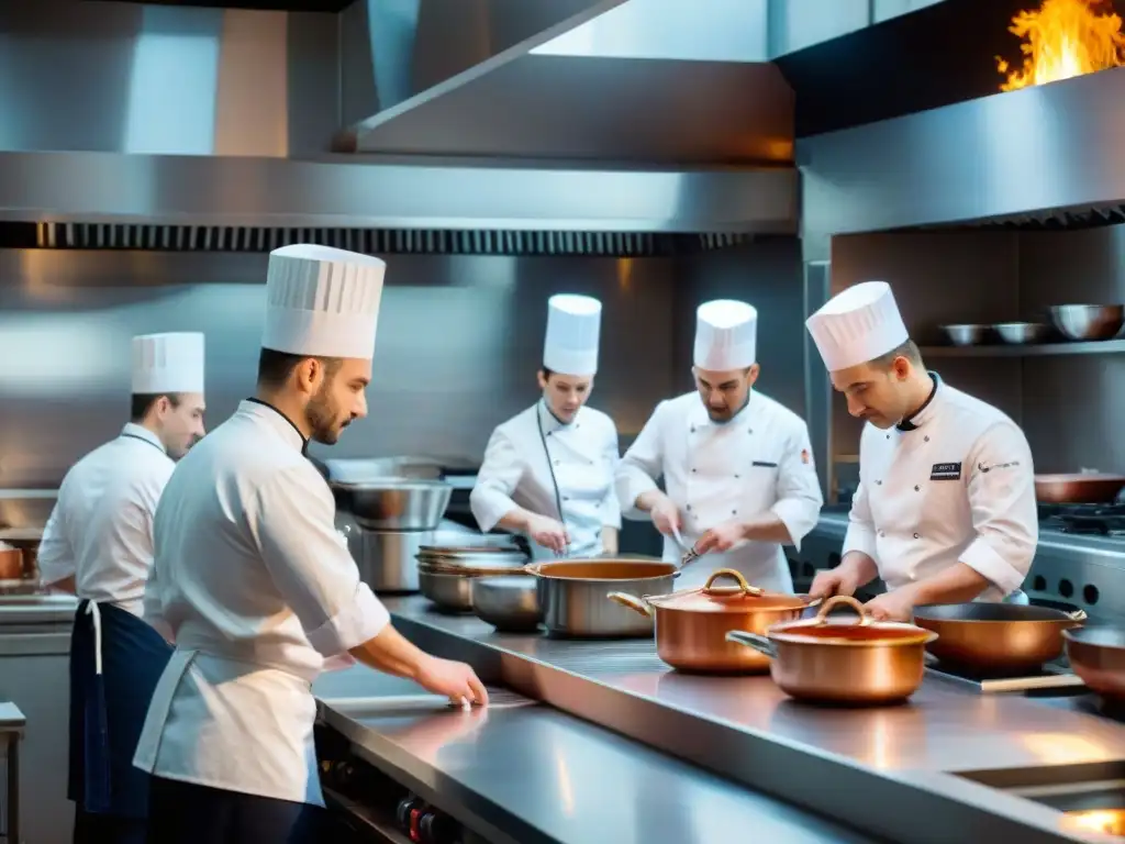 Chefs en cocina profesional de Ecole Ferrandi Paris, escuela culinaria prestigiosa Francia