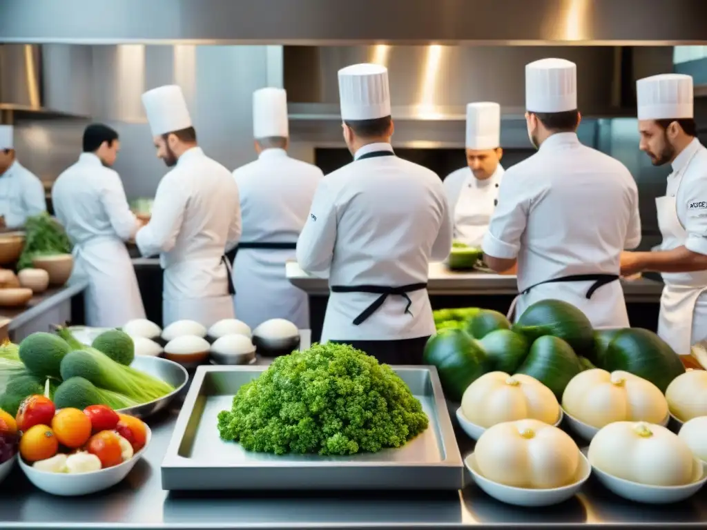 Chefs en concurso gastronómico en Francia, concentrados y apasionados en elaborar exquisitos platos